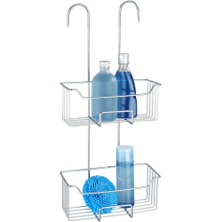 WENKO Milo shower shelf with thermostat, two-stage, 25 x 55 x 14 cm