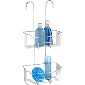 WENKO Milo shower shelf with thermostat, two-stage, 25 x 55 x 14 cm