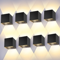 LEDMO set of 8 LED wall lights for indoor/outdoor use