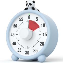 LIORQUE Visueller Timer, wiederaufladbarer Kinder-Timer mit Silikonhülle, 60-Minuten-Countdown-Timer, Zeitmanagement-Tool für Kinder und Erwachsene (Hellblau)