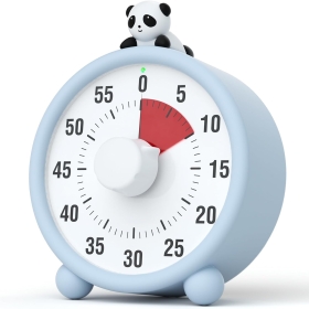LIORQUE Visueller Timer, wiederaufladbarer Kinder-Timer mit Silikonhülle, 60-Minuten-Countdown-Timer, Zeitmanagement-Tool für Kinder und Erwachsene (Hellblau)