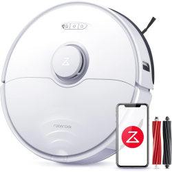 Roborock S7 robot vacuum cleaner with wiping function, 2500Pa vacuum cleaner robot, app Alexa voice control robot vacuum cleaner, intelligent for hard floors, pet hair, carpets, white