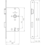 ABUS - Mortise lock for interior doors ES BB R G 55 72 20-61674, Gold