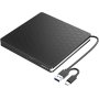 Amicool Externes DVD-Laufwerk, USB 3.0 Typ-C für CD-Brenner/DVD-ROM