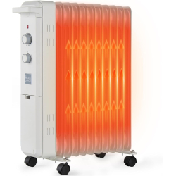 ANJI DEPOT Radiador de 2500 W, 11 aletas, enfriador de aceite, temperatura ajustable