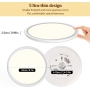 Aisutha Ceiling Light, Round LED Ceiling Light, 18W 5000K 1800lm IP54 Waterproof Bathroom Lamp, Suitable for Living Room, Kitchen, Bedroom, Balcony, Ultra Thin Ceiling Light Ø220 x H25mm, White