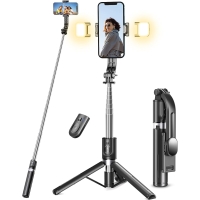 Trípode/palo selfie para teléfono móvil, 114 cm de largo, con mando a distancia extraíble