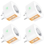 Set de 4 enchufes inteligentes Refoss con soporte para Siri, Alexa y Google Home, 16A