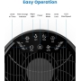 Purificador de aire RENPHO HEPA para alérgicos, limpia habitaciones de 55 m² (<30 min), con modo reposo, luz nocturna de 8 colores, temporizador y función de bloqueo, negro