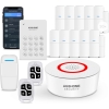 AGSHOME Alarmanlage, kabellos, 15 Stück, WLAN, Sicherheit, Einbrecher System kabellos, 120 dB, Sicherheitssets für zu Hause, erweiterbar – kompatibel mit Alexa, Google Assistant