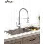 APPASO kitchen faucet with 2 nozzles, 360° rotatable, stainless steel