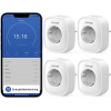 GHome Smart WiFi socket 16A, WiFi socket pack of 4, smart home plug works with Alexa Google Home, power consumption measurement, voice control timer, ONLY on 2.4GHz WiFi.230V || 50/60Hz || 20-45°C