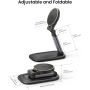 SODI Magnetic Desktop Phone Holder for iPhone 15/14/13/12, Adjustable Foldable Phone Holder for Mag-Safe Charger, Detachable Continuity Camera Mount for Mac