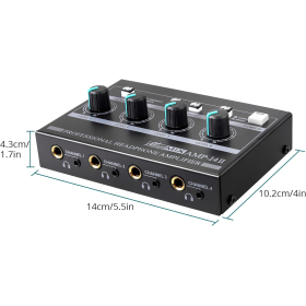 Amplificador de auriculares estéreo ultra metálico YGiTK de 4 canales