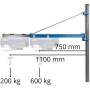 Güde Arm Type 1200 Swing arm for cable winches with a load capacity of 1000 kg | Crane boom loading arm holder for pulley