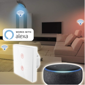 Нама | Умный Wi-Fi и сенсорный переключатель, совместимость с Alexa/Google Home, таймер, управление приложениями, белый цвет [класс энергоэффективности A+]