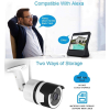 NETVUE outdoor surveillance camera, outdoor camera surveillance, outdoor WiFi camera with Alexa compatible, FHD IP camera with night vision, motion detection and IP66 waterproof