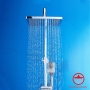 Duschsystem Plumbsys mit 10" quadratischem Duschkopf mit Umsteller zur Wandmontage, Handbrause mit automatischer Reinigung, Messing-Umstellventil