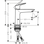 hansgrohe Waschtischarmatur Logis, Wasserhahn Bad mit Auslauf Höhe 110 mm