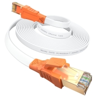 Nixsto Ethernet-Kabel, 2 m, Cat-8-Kabel, Hochgeschwindigkeits-Flachnetzwerkkabel, 40 Gbit/s, 2000 MHz, mit RJ45-Stecker für Router, Modem, Switch, Spielekonsole
