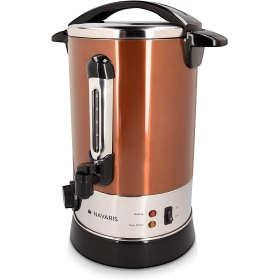 Navaris 6,8L elektrischer Wasserkocher mit Wasserhahn – Heißgetränkespender mit Thermostat – Elektrische Kanne für Tee, Kaffee und Wein – Kupfer