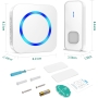 Wireless doorbell with 400 m range for the front door with 55 ringtones, flashing LED