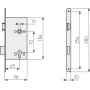 ABUS - Mortise lock for entrance doors ESHT PZ LS 65 92 20-61812, silver