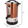 Navaris Hervidor eléctrico con grifo 6,8 L - Dispensador de bebidas calientes con termostato - Olla eléctrica para té, café y vino - Cobre