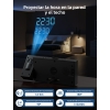 LIORQUE Deckenprojektor-Wecker, Radiowecker mit großem Bildschirm, digitaler Wecker mit Doppelalarm, Schlummerfunktion, stufenlose Helligkeitseinstellung, 2 USB-Ladeanschlüsse