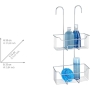 WENKO Milo Duschregal mit Thermostat, zweistufig, 25 x 55 x 14 cm