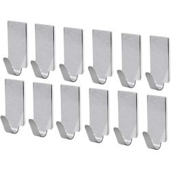 nuolux 12ST autoadhesivo Acero Inoxidable mano gancho toalla de mano Racks pared Ganchos para Cocina Baño