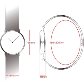 Alienwork IK Shine Reloj de malla con purpurina para mujer