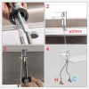 Ibergrif M11057 bathroom mixer tap, basin mixer tap with low-noise ceramic valve core, tap for bathroom sink, single lever mixer tap, brass, chrome, silver