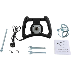 Mezcladora de mortero, agitador 1600 W, 0-720 rpm, con varilla de 60 cm, 2 escobillas de carbón, 2 llaves - hormigonera para hormigón, cemento, placas de yeso, estiércol líquido, pintura