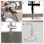 GRIFEMA kitchen tap 3-way tap with filter mixer tap kitchen 360° rotatable, with 3 hoses (50cm) and double lever, tap for hot/cold/purified water, brass [energy class A++]