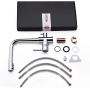 GRIFEMA kitchen tap 3-way tap with filter mixer tap kitchen 360° rotatable, with 3 hoses (50cm) and double lever, tap for hot/cold/purified water, brass [energy class A++]