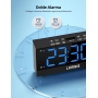 LIORQUE Ceiling Projector Alarm Clock, Large Screen Clock Radio, Digital Alarm Clock with Dual Alarm, Snooze Function, Stepless Brightness Adjustment, 2 USB Charging Ports