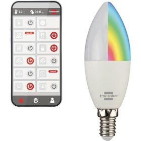 Brennenstuhl Connect WLAN LED Glühbirne SB 400 E14 (Kompatibel mit Alexa und Google Assistant, kein Hub notwendig, smarte Glühbirne 2.4 GHz mit kostenfreier App, 430lm, 5.5W) [Energieklasse G]