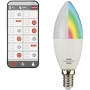 Brennenstuhl Connect WLAN LED light bulb SB 400 E14 (compatible with Alexa and Google Assistant, no hub required, smart light bulb 2.4 GHz with free app, 430lm, 5.5W) [energy class G]