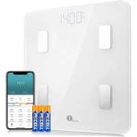 1 BY ONE Smart Scale for Body Fat Measurement, Body Composition Monitoring, Android iOS App Control, Works with Apple Health, Google Fit and Fitbit