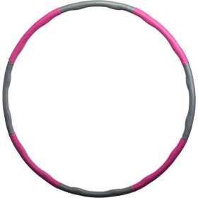 Adjustable fitness hoop Ø 90 cm, grey/pink