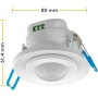 Goobay 71362 detector de movimiento por infrarrojos con sensor crepuscular interior Sensor PIR de 360° Luz LED montaje empotrado en techo detector de movimiento incorporado 8 m blanco