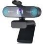 eMeet Webcam 1080P - Full HD Webcam with Autofocus, Webcam with Dual Microphone, Low Light Correction, 96° Field of View, for PC, Desktop, Xbox, Win10, Mac OS X, for Skype, Zoom