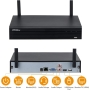 Imou NVR 8 Kanäle Wi-FI. Kontinuierlicher Rekorder mit Festplattenvorbereitung bis zu 8 TB. HDMI- und VGA-Videoausgang. H.265. WLAN-Reichweite Bis zu 100 m im freien Feld. WLAN 2x2 Mimo
