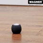 WAGNER Wandtürstopper EGG - Durchmesser Ø 30 x 30 mm, Zinkdruckguss in Edelstahl-Optik, Soft-Anschlag aus thermoplastischem Kautschuk, schwarz, zum Schrauben inklusive Montagematerial - 15517811