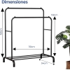 Donkey clothes rack, double, 110x150x54 cm, black, with shoe rack