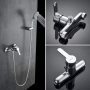 GRIFEMA PORTO-G12003 | Shower fitting - shower mixer with shower hose, hand shower with 5 functions, and shower holder | Single lever shower mixer shower set, chrome