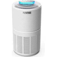Purificador de aire RENPHO HEPA para alérgicos, limpia habitaciones de 55 m² (<30 min), con modo reposo, luz nocturna de 8 colores, temporizador y función de bloqueo