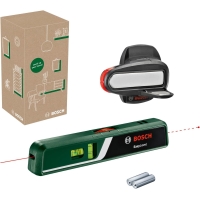 Bosch EasyLevel Laser-Nivelliergerät mit Wandhalterung (Laserlinie für flexible Wandausrichtung und Laserpunkt für einfache Höhenverstellung).
