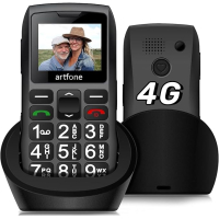 Artfone C1+4G Black — это мобильный телефон для пожилых людей с большими кнопками.